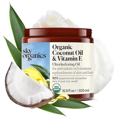 Top 8 Best DIY Coconut Oil Hair Masks for Every Hair Trouble Organic Coconut Oil & Vitamin E by SkyOrganics